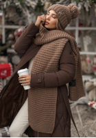 Compleu Căciulă, szalik, Mănuși z wełną 3in1 Best Winter Days mokka