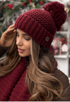 Compleu Căciulă, szalik, Mănuși 3in1 Best Winter Days burgundowy