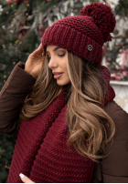 Compleu Căciulă, szalik, Mănuși 3in1 Best Winter Days burgundowy