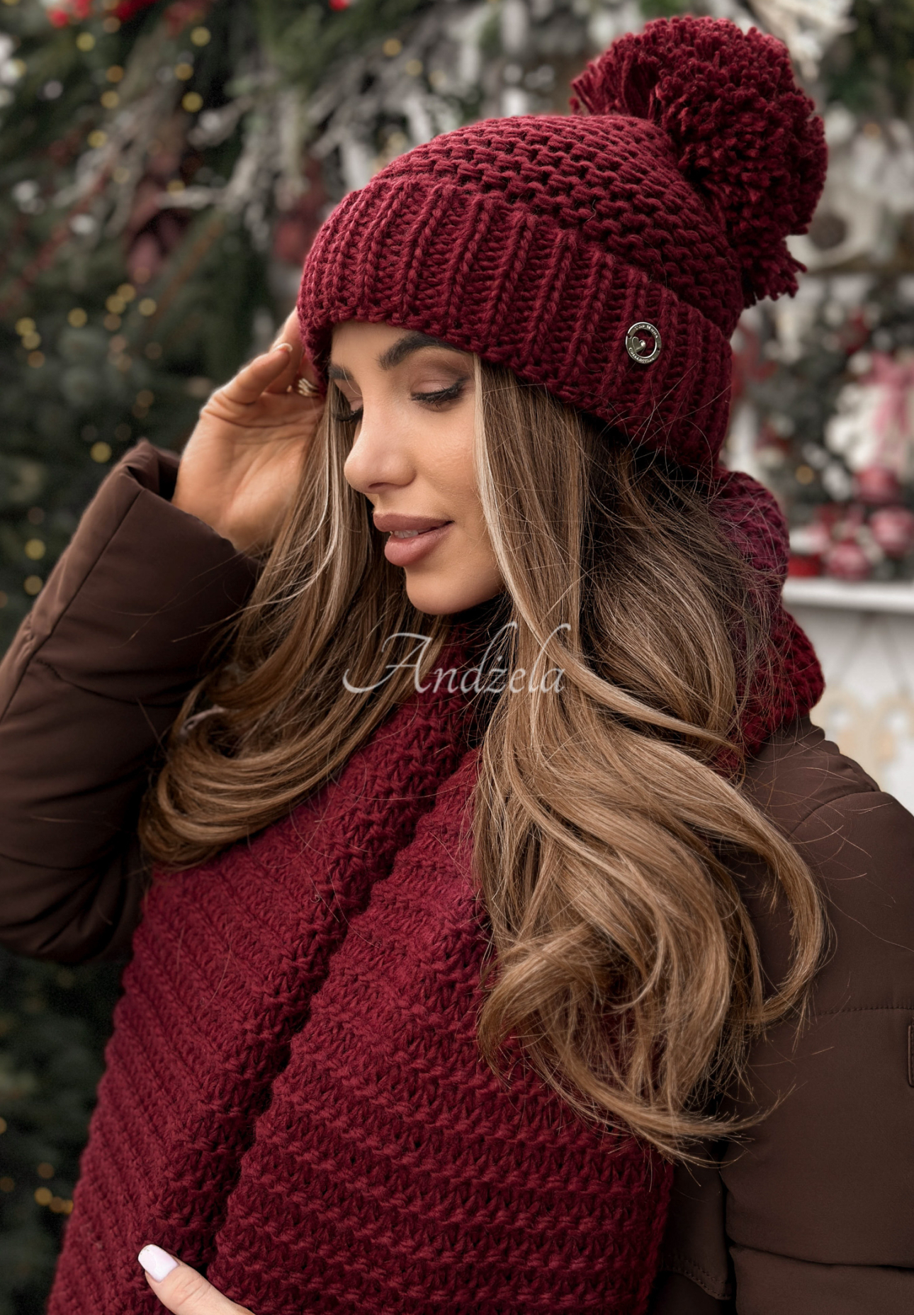 Set căciulă și fular din lână Best Winter Days