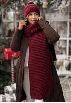 Compleu Căciulă, szalik, Mănuși 3in1 Best Winter Days burgundowy