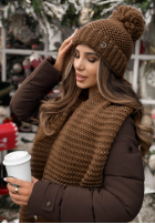 Compleu Căciulă, szalik, Mănuși 3in1 Best Winter Days ciocolatiu