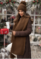 Compleu Căciulă, szalik, Mănuși 3in1 Best Winter Days ciocolatiu