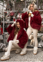 Scurtă Geacă futerko Rainy Mood burgundowe