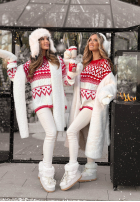 Wzorzysty sweterek Christmas Mission czerwono-Alb