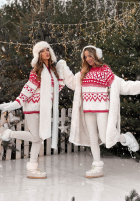 Wzorzysty sweterek Christmas Mission czerwono-Alb