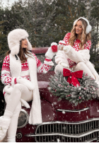 Wzorzysty sweterek Christmas Mission czerwono-Alb