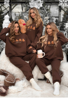 Świąteczny Compleu de trening Hanorac i Pantaloni Christmas Cookies ciocolatiu