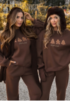Świąteczny Compleu de trening Hanorac i Pantaloni Christmas Cookies ciocolatiu