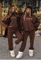 Świąteczny Compleu de trening Hanorac i Pantaloni Christmas Cookies ciocolatiu