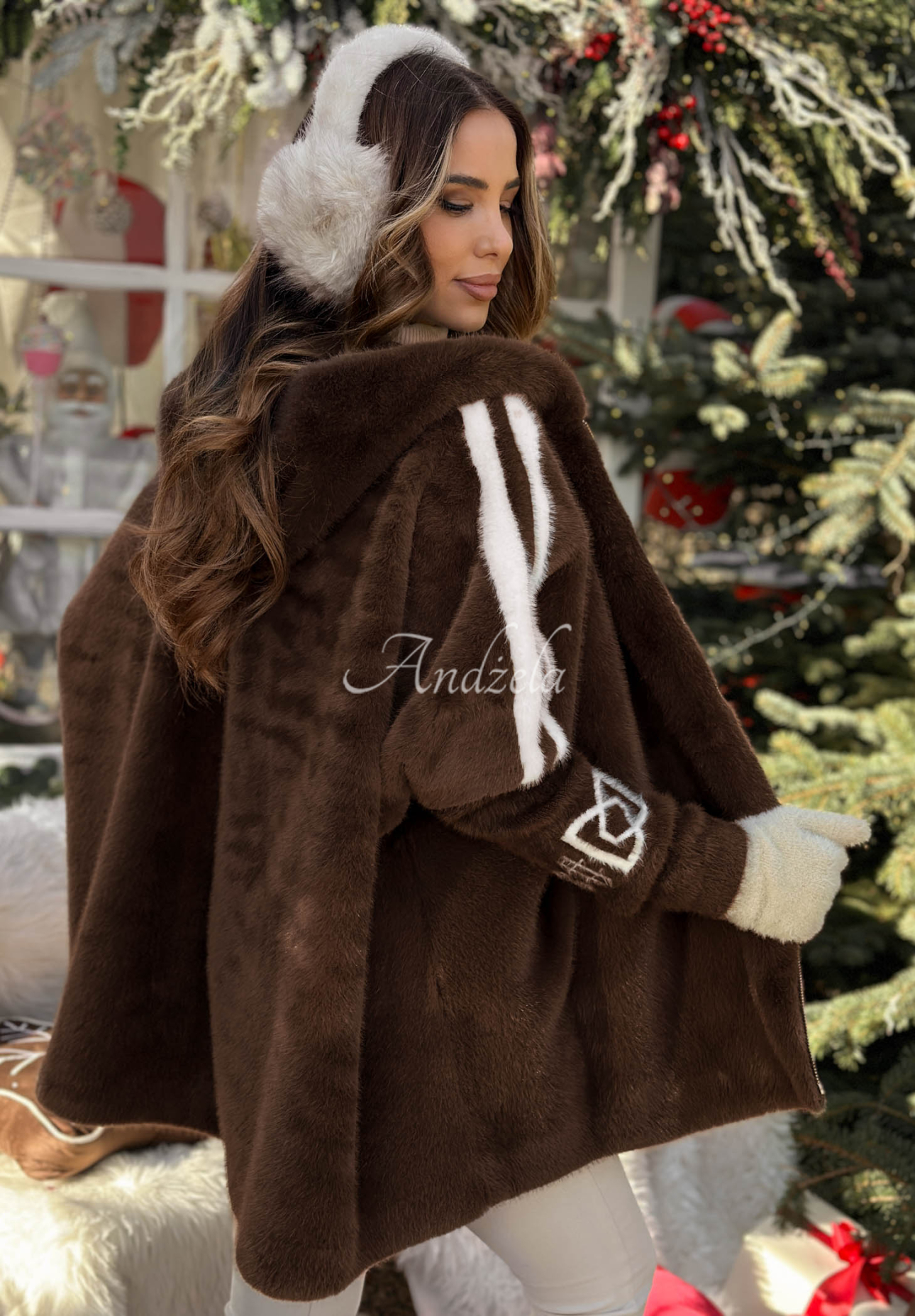 Geacă din lână de alpaca cu angoră Choose Me First