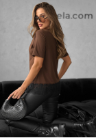 Tricou z koronką Daily Lace ciocolatiu