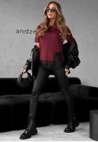 Tricou z koronką Daily Lace burgundowy