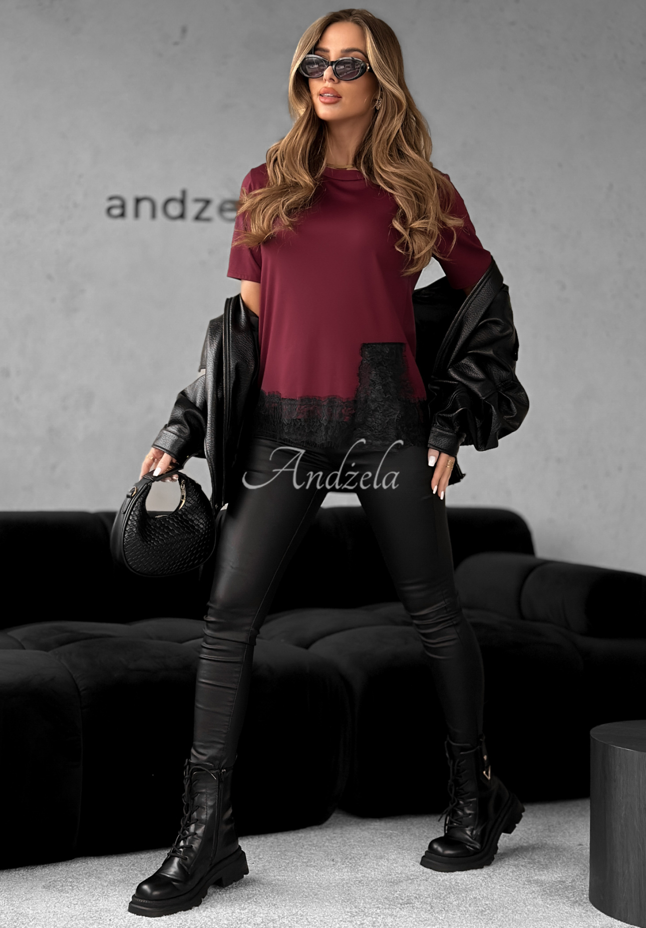 Tricou din viscoză cu dantelă Daily Lace