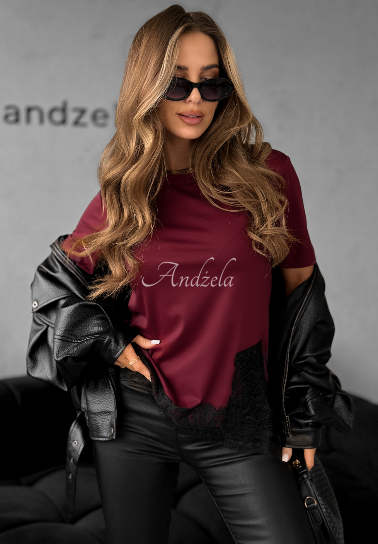 Tricou din viscoză cu dantelă Daily Lace