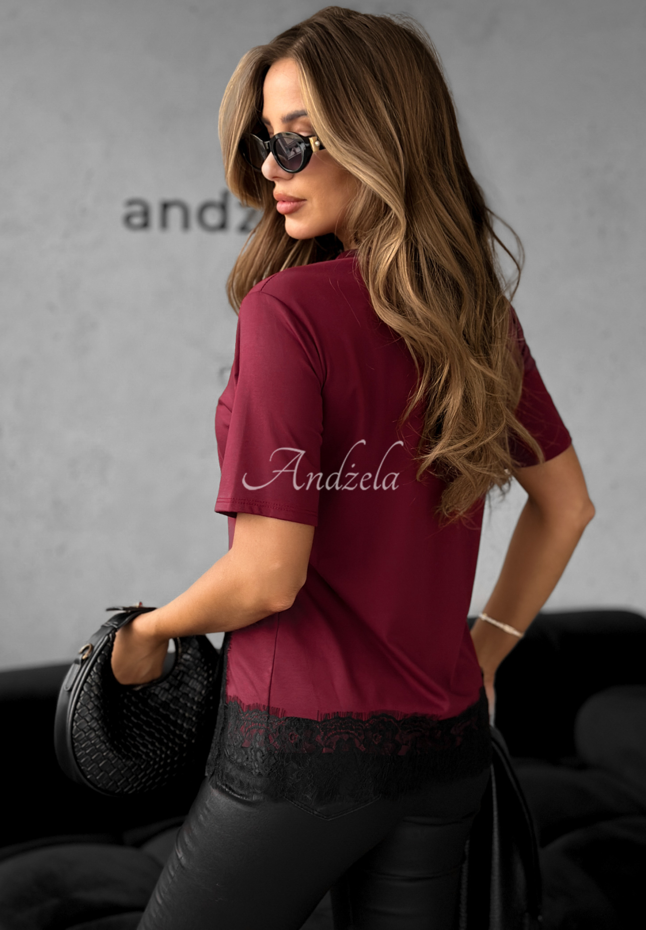 Tricou din viscoză cu dantelă Daily Lace