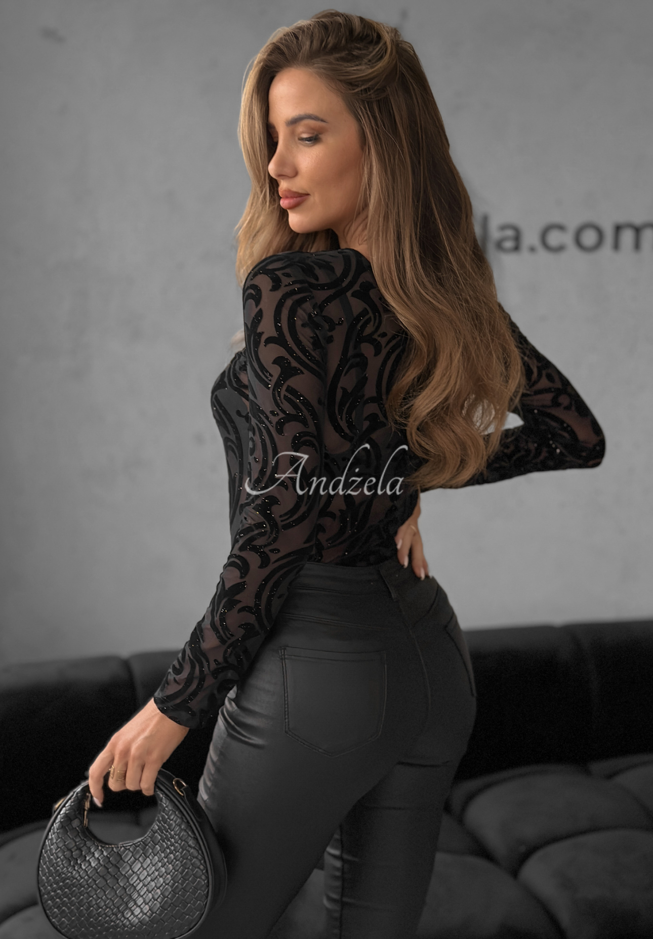 Bluză din plasă strălucitoare cu imprimeu The Bad News