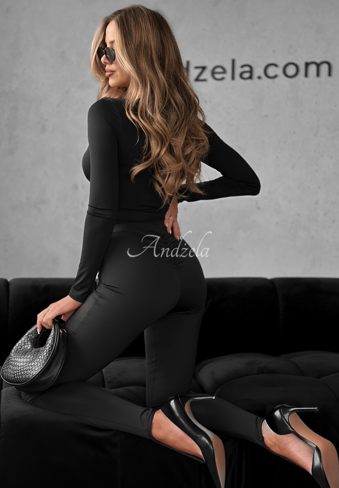 Colanți din viscoză cu pliuri și prindere pe deget Lazy Afternoon