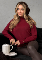 Krótki Pulover Single Snowflake burgundowy