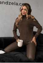 Krótki Pulover Single Snowflake ciocolatiu