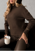 Krótki Pulover Single Snowflake ciocolatiu