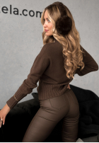 Krótki Pulover Single Snowflake ciocolatiu