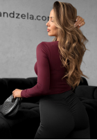 Body z dekoltem Come Over burgundowe