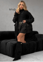 Zamszowa Fustă mini z falbankami Girly Time negru