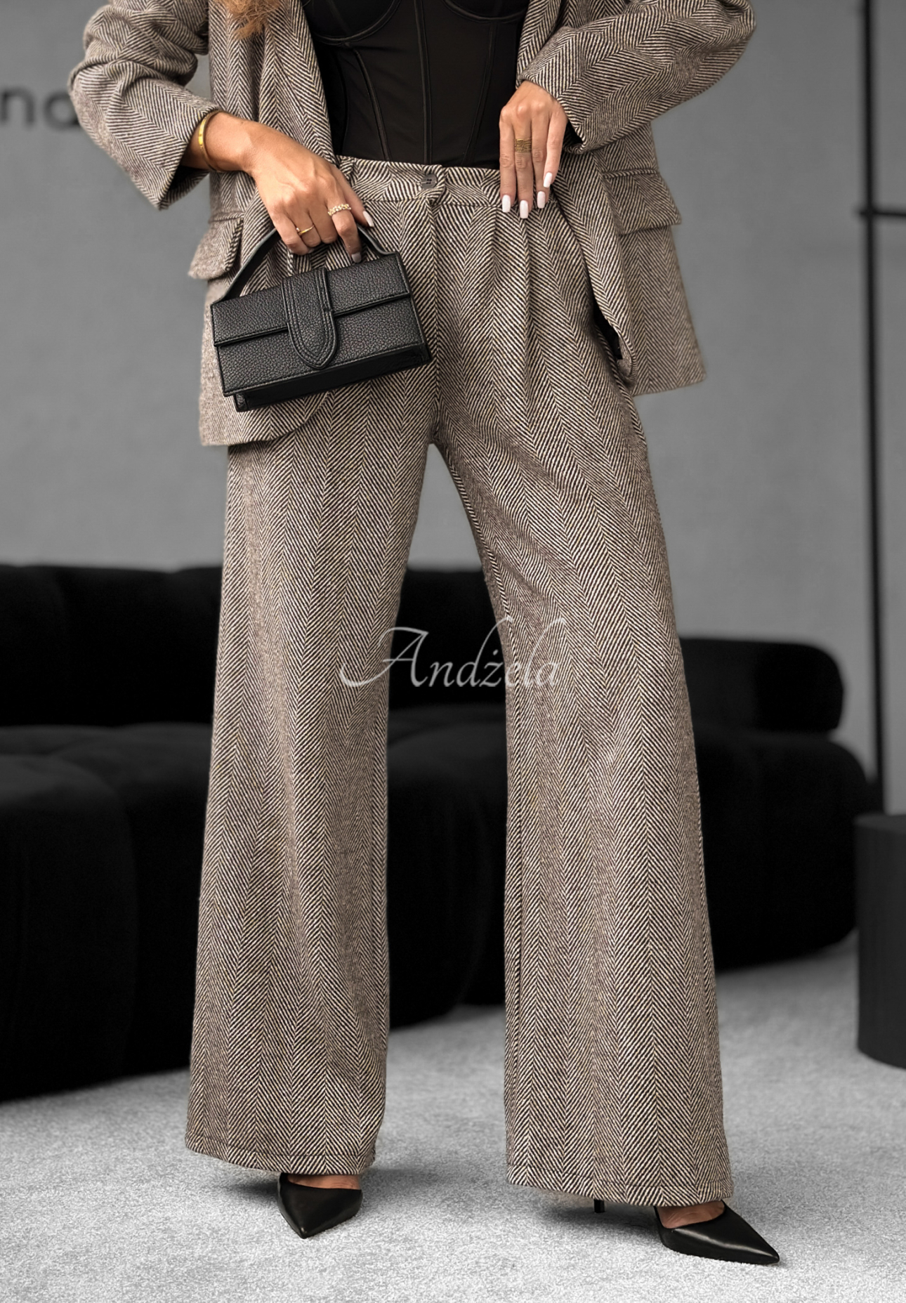 Pantaloni eleganți din viscoză cu croială wide leg Not Tonight