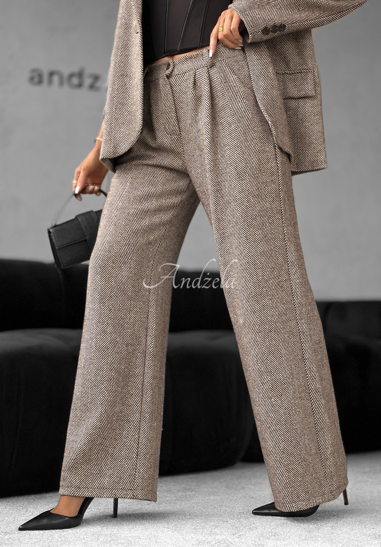 Pantaloni eleganți din viscoză cu croială wide leg Not Tonight