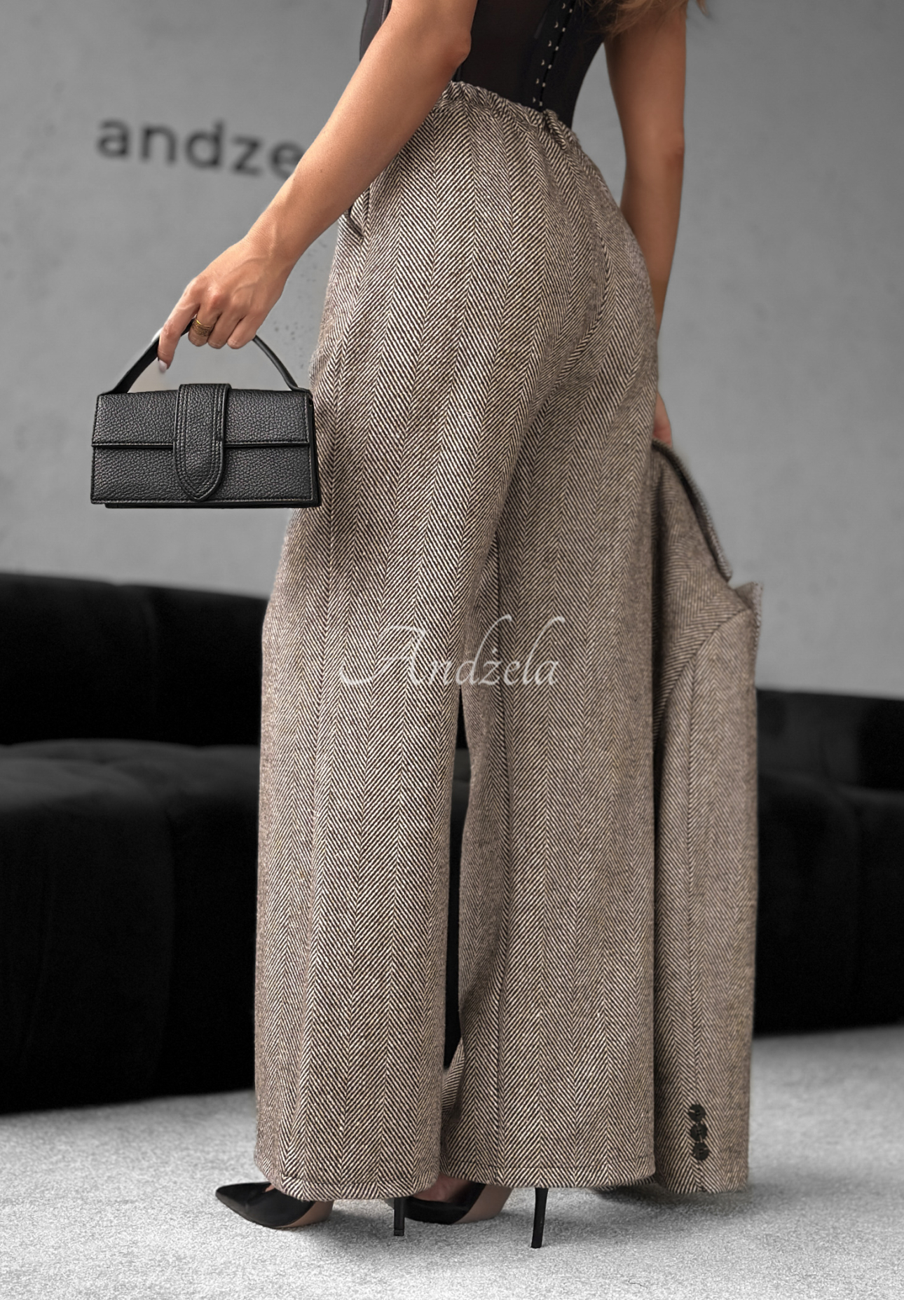 Pantaloni eleganți din viscoză cu croială wide leg Not Tonight