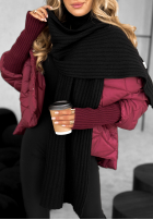 Prążkowany Compleu Căciulă i szalik z kaszmirem Snow Dates negru