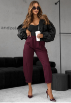 din material textil Pantaloni It Was Real burgundowe