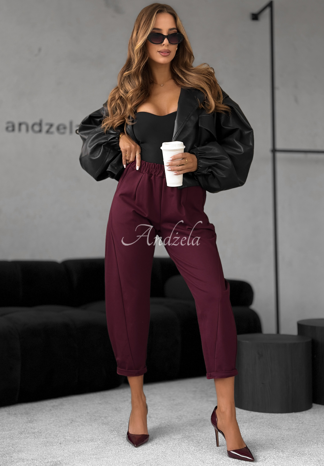 Pantaloni tip banana din viscoză It Was Real