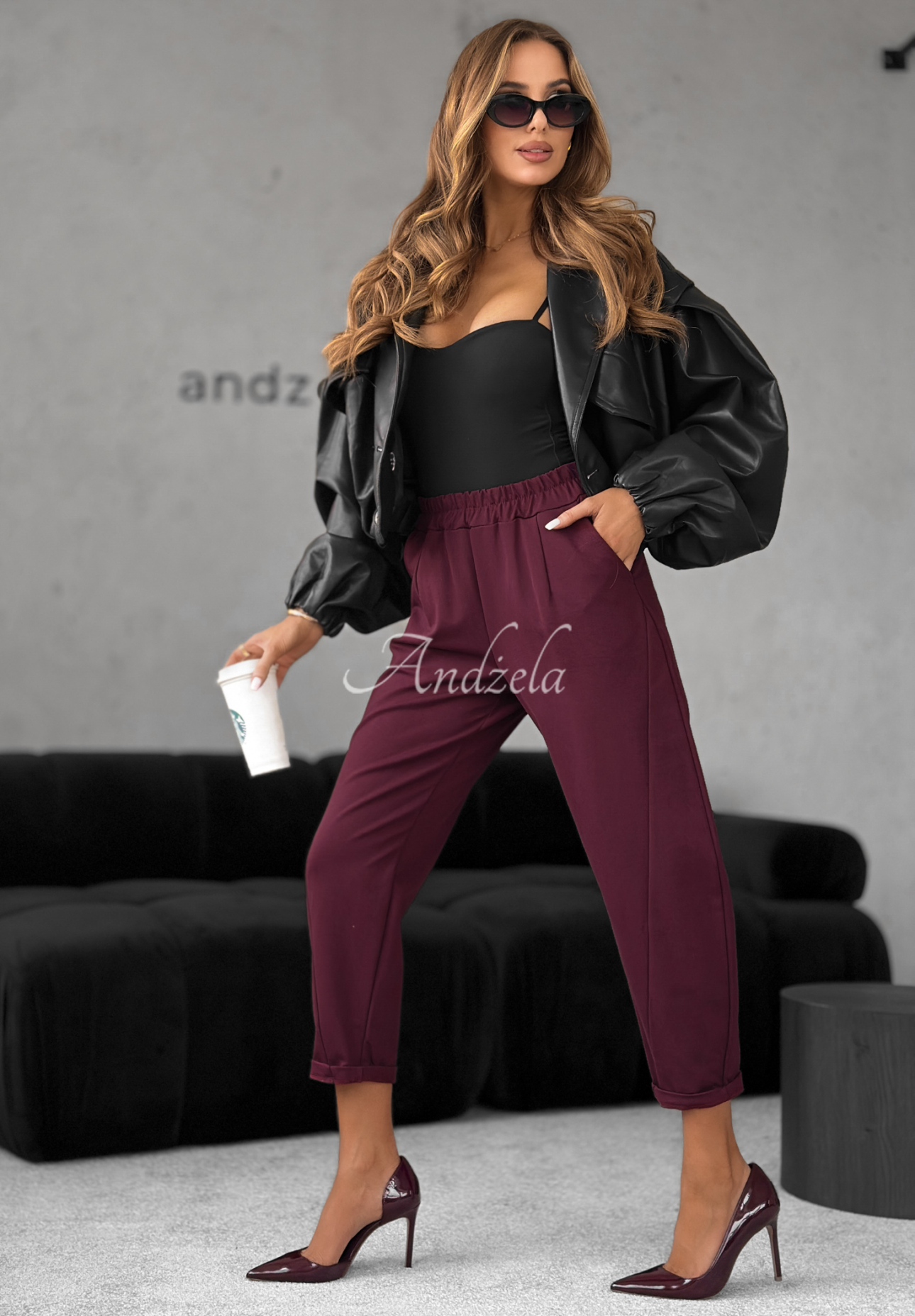 Pantaloni tip banana din viscoză It Was Real