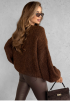 Krótki Cardigan z bufkami Snow Hill ciocolatiu