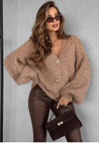Krótki Cardigan z bufkami Snow Hill bej