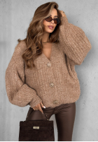 Krótki Cardigan z bufkami Snow Hill bej