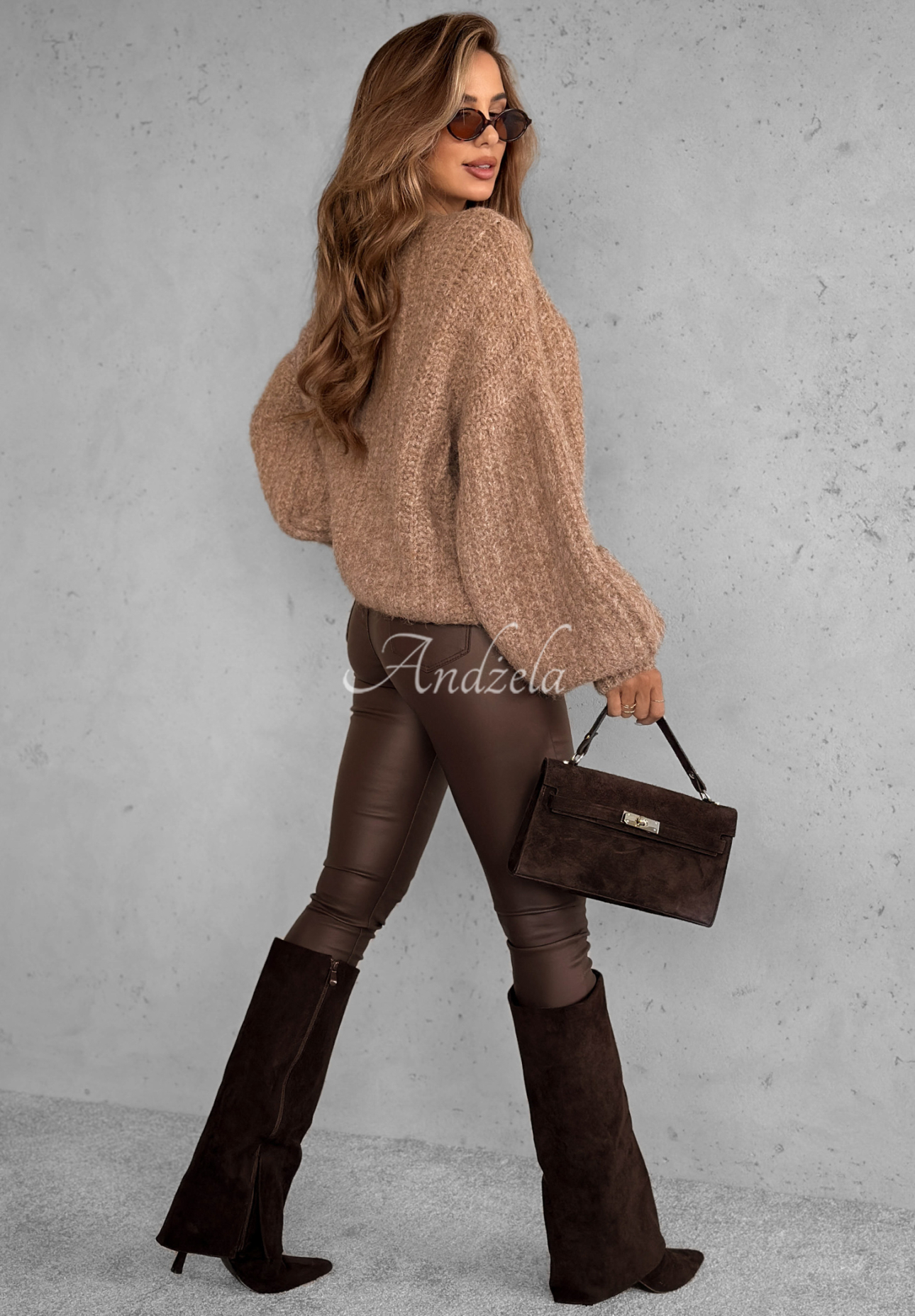 Cardigan scurt din viscoză cu lână și mâneci bufante Snow Hill