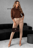 Bluză z golfem All Time Base ciocolatie