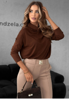 Bluză z golfem All Time Base ciocolatie