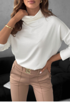 Bluză z golfem All Time Base ecru