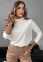 Bluză z golfem All Time Base ecru