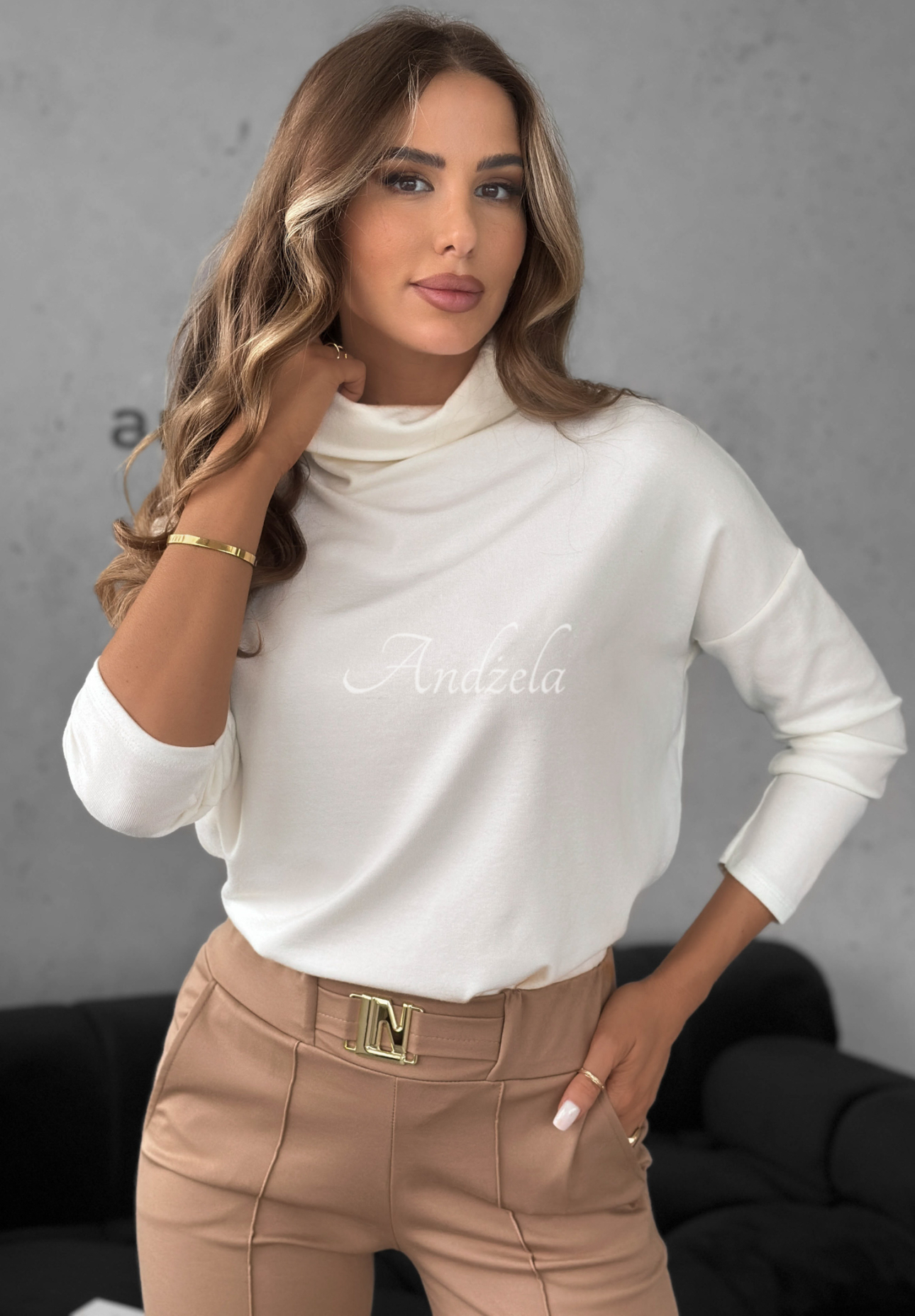 Bluză cu guler din viscoză All Time Base