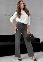 Pantaloni din denim straight Make It Real gri închis