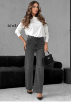 Pantaloni din denim straight Make It Real gri închis