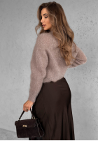 Satynowa Fustă midi z koronką Hot Topic ciocolatie