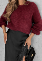 Pulover Warm Hug burgundowy