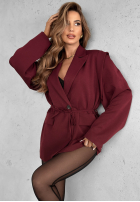 Sacou z paskiem Alone Again burgundowa