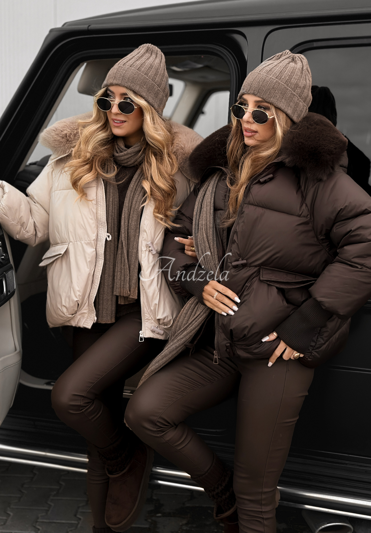 Geacă matlasată cu glugă și blană Little Snowman